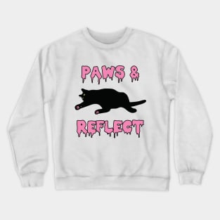 Paws & Reflect Cat Meditation Yoga Humor Mindfulness Crewneck Sweatshirt